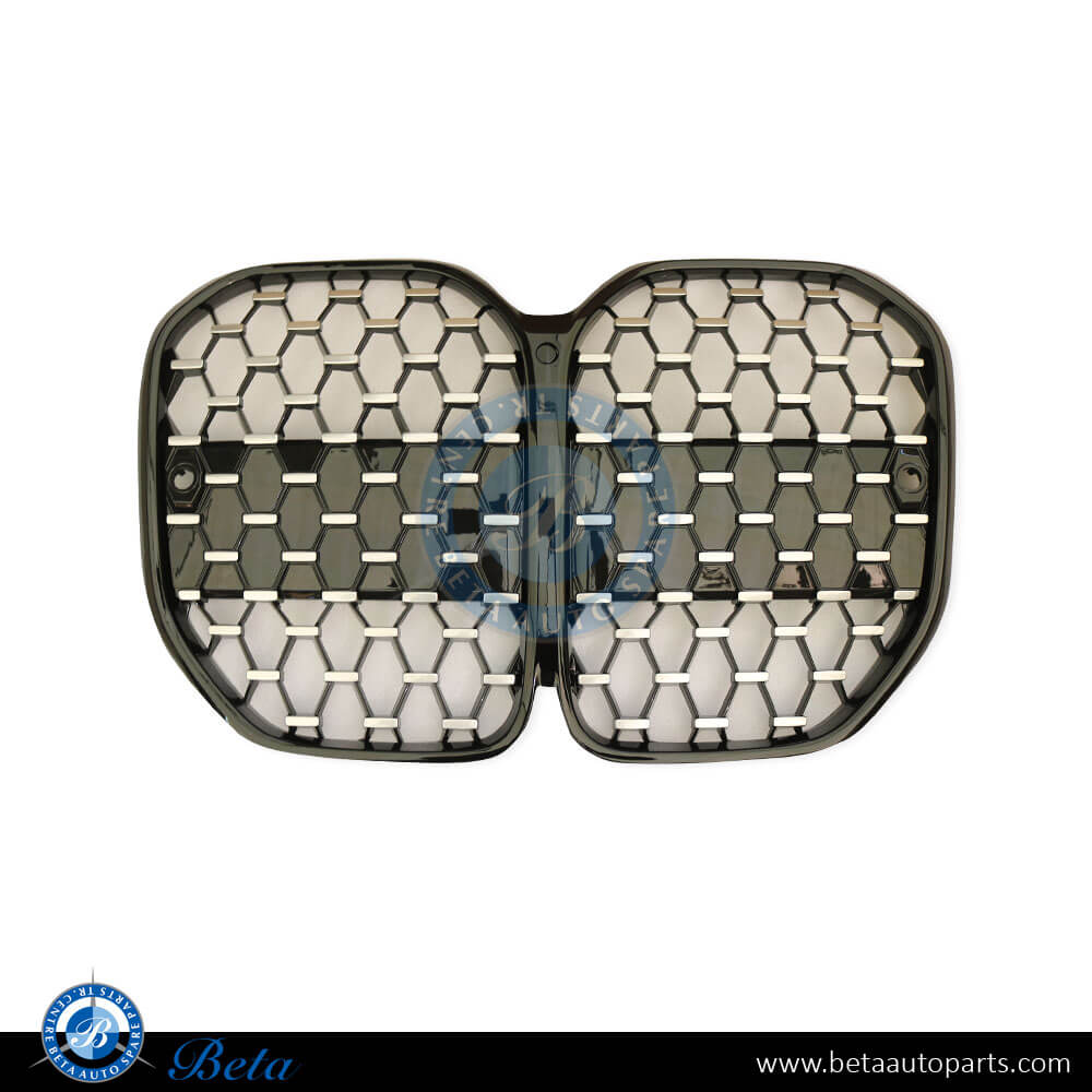 Radiator Grille M-Tek with Camera Hole Black and Chrome color for BMW 4 Series G22 2021-Up models, Part Number 51118738155 Radiator Grille M-Tek with Camera Hole Black and Chrome color for BMW 4 Series G22 2021-Up models, Part Number 51118738155